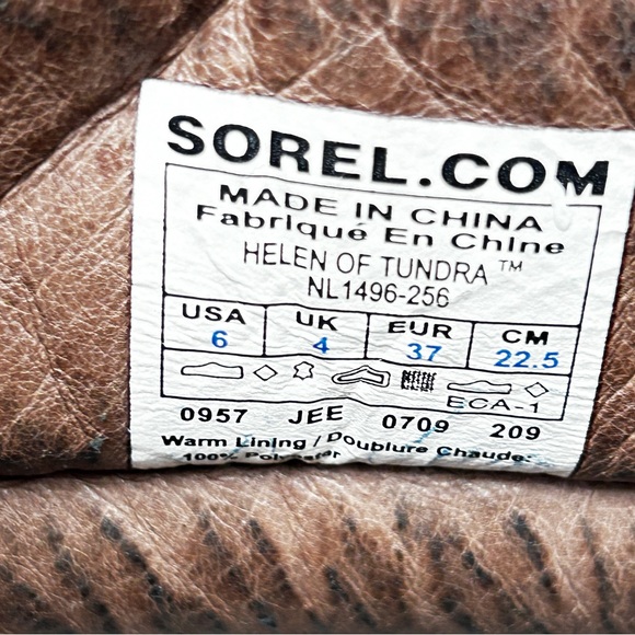Sorel Sz 6 Helen Of Tundra II Waterproof Leather Sherpa Fleece Lined Boots - Picture 11 of 11
